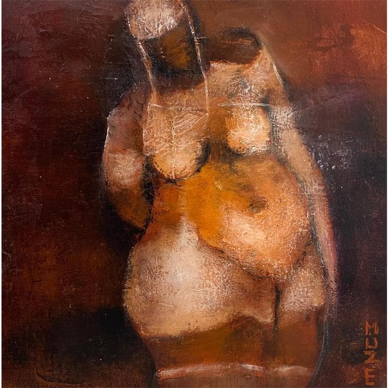 Painting Africaine by Muze | Painting Figurative Nude Oil