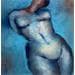 Peinture Nue dans le bleu ciel par Muze | Tableau Figuratif Nu Huile
