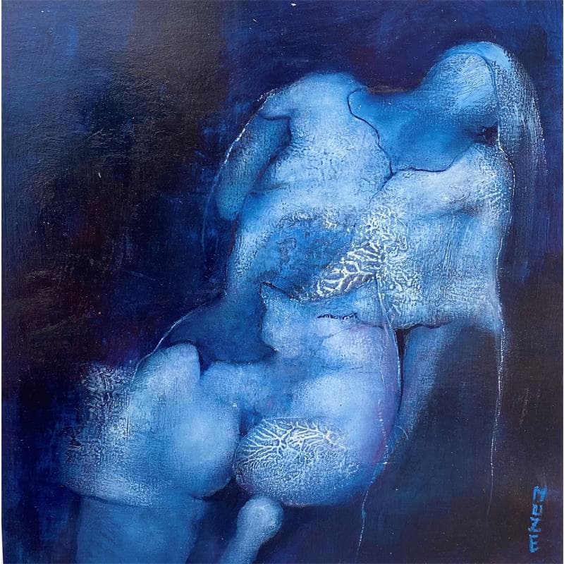 Painting A genou by Muze | Painting Figurative Oil Nude