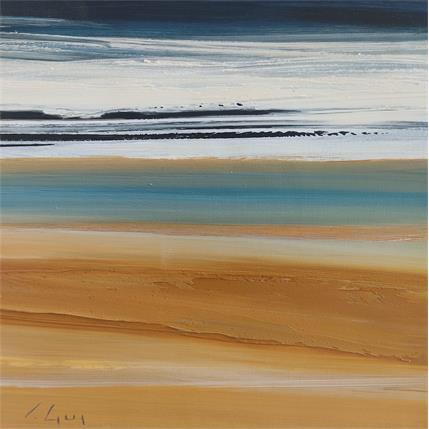 Painting Ecume by Guy Viviane  | Painting Abstract Oil Minimalist