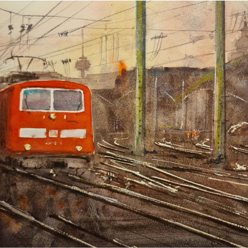 Gemälde Koln Bahn von Jones Henry | Gemälde Aquarell