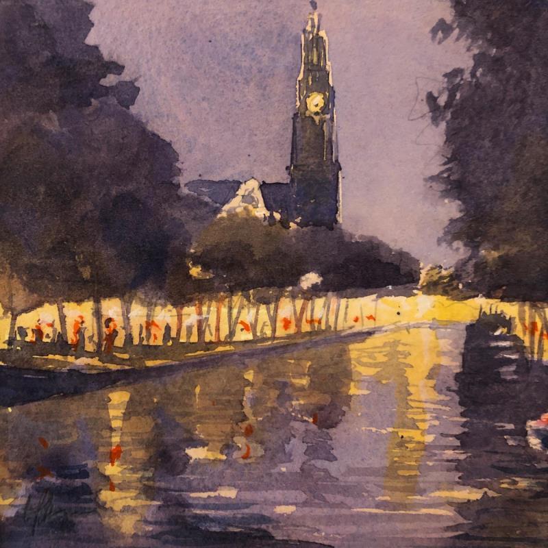 Painting AMST NIGHT by Jones Henry | Painting Watercolor