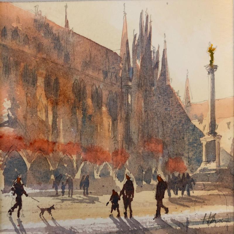 Painting Munich Evening by Jones Henry | Painting Watercolor