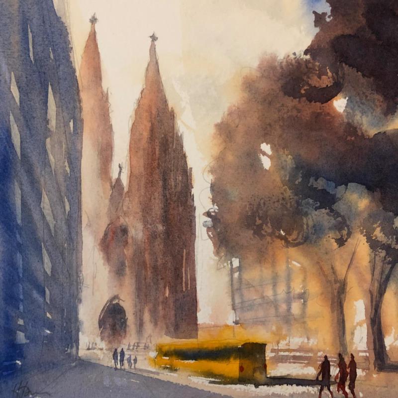 Painting Yellow Bus by Jones Henry | Painting Watercolor