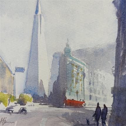 Painting San Francisco Spring by Jones Henry | Painting Figurative Watercolor Urban