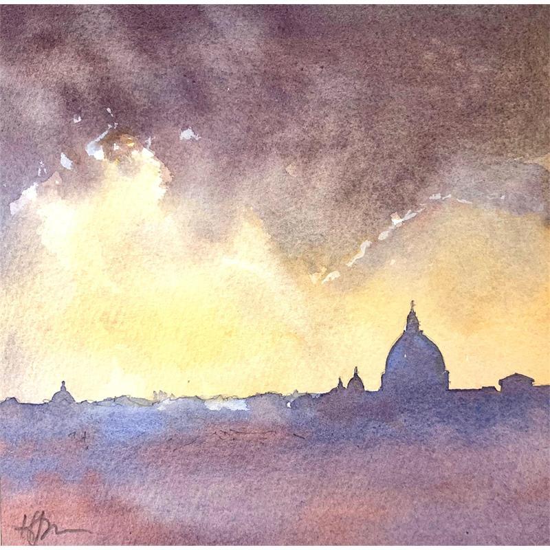 Peinture Rome Silhouette par Jones Henry | Tableau Aquarelle