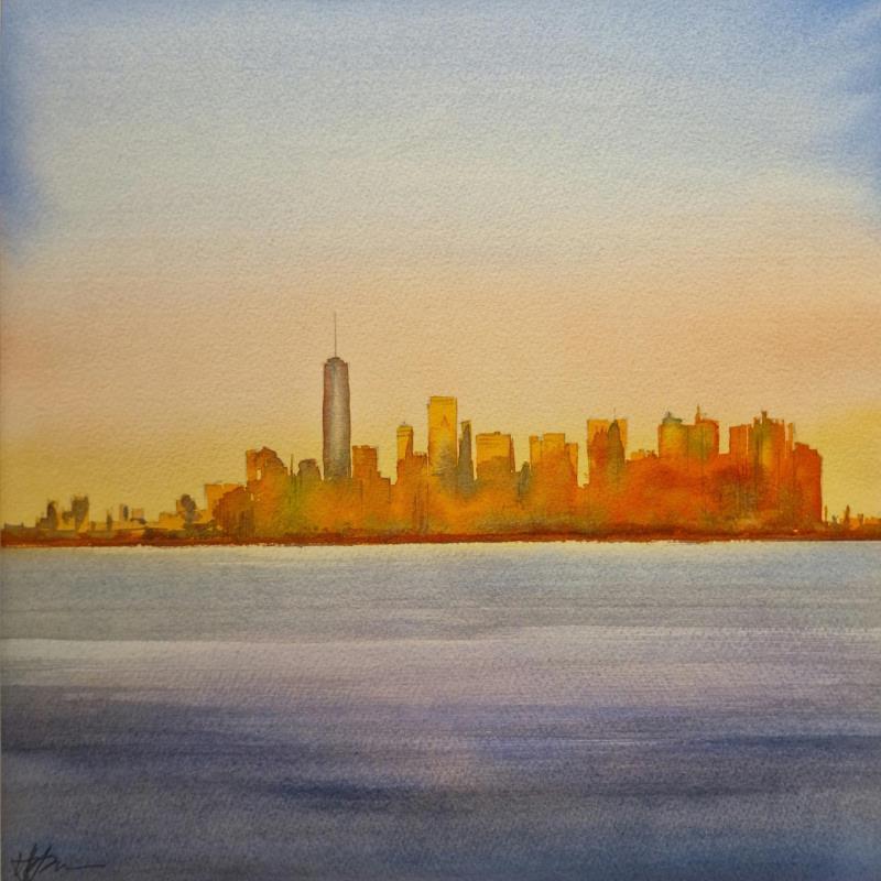 Painting New York Skyline by Jones Henry | Painting  Watercolor