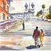 Painting Spanish steps by Jones Henry | Painting Watercolor