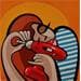 Gemälde LE NOUVEAU MARI von Lopez Alfredo | Gemälde Figurativ Alltagsszenen Acryl