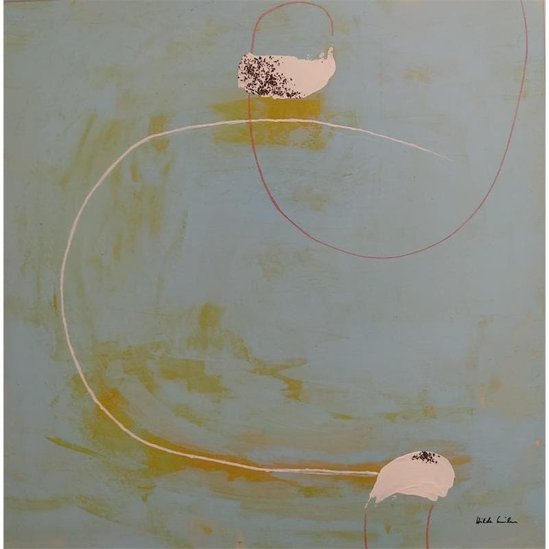Peinture D9 par Wilms Hilde | Tableau Abstrait Mixte minimaliste