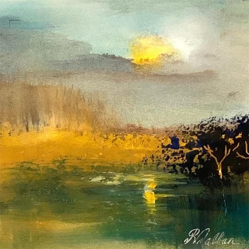 Painting Le soir by Dalban Rose | Painting Raw art Oil Landscapes