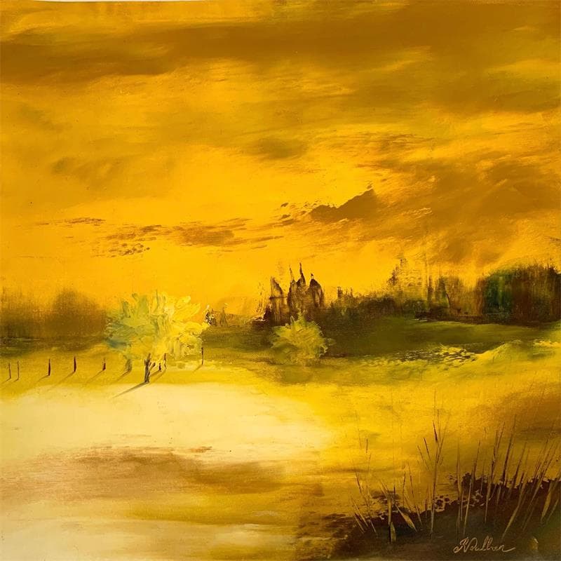 Painting Soleil by Dalban Rose | Painting Raw art Oil Landscapes