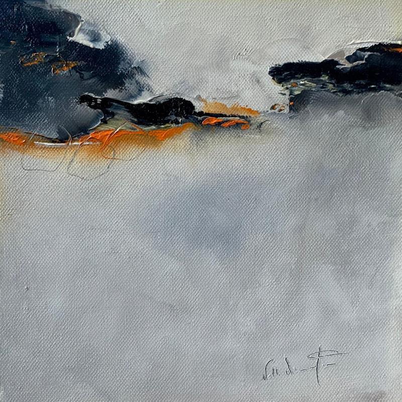 Painting Les trois roches by Dumontier Nathalie | Painting Abstract Minimalist Oil