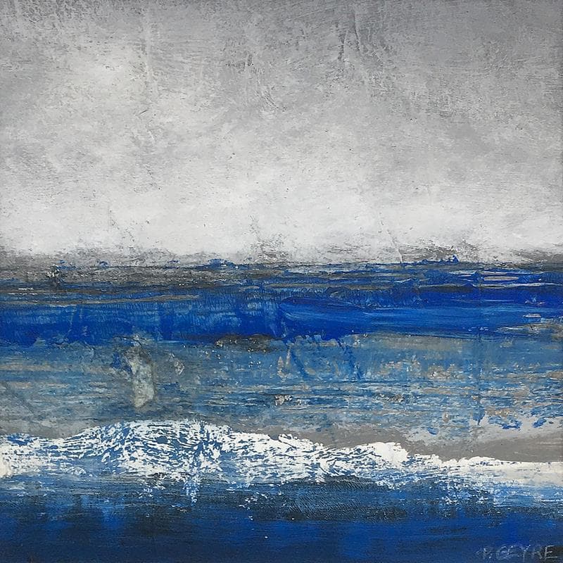 Peinture Horizon bleu par Geyre Pascal | Tableau Abstrait Minimaliste Acrylique