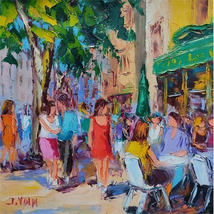 Painting Avenue d'Aix en Provence by Volpi Jacques | Painting Figurative Oil Life style