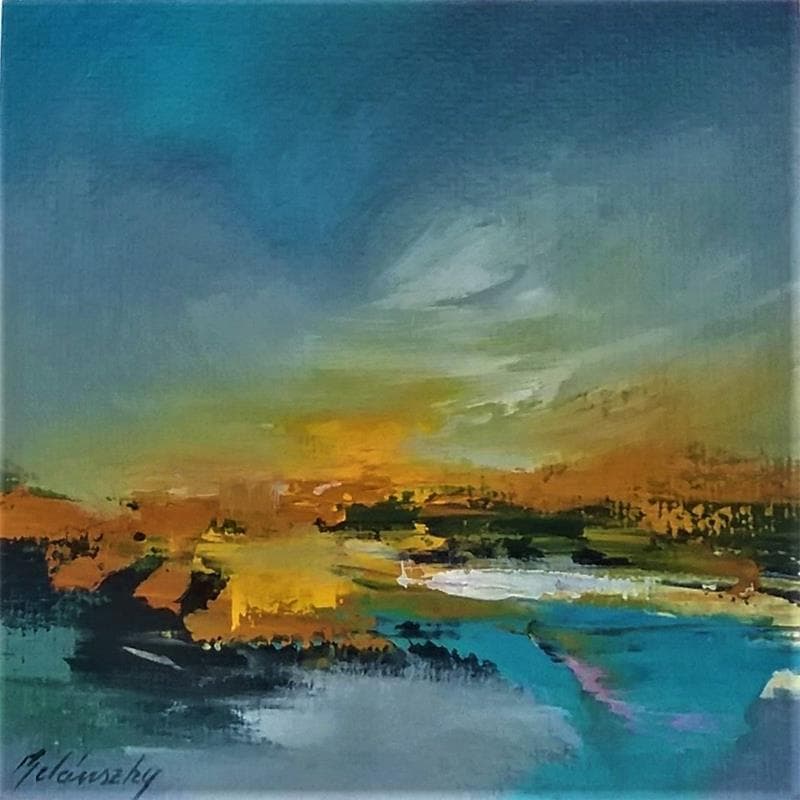 Painting Bay by Belanszky Demko Beata | Painting Abstract Acrylic Landscapes