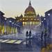 Peinture Vatican vespas par Jones Henry | Tableau Figuratif Urbain Aquarelle