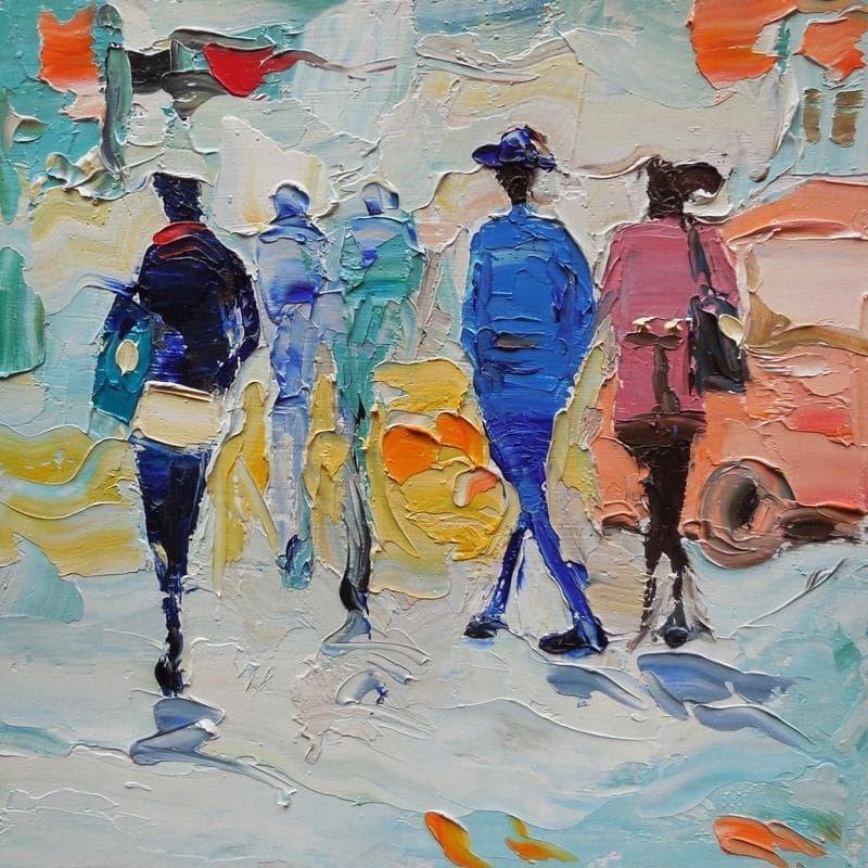 Painting Crosswalk by Lunetskaya Elena | Painting Figurative Life style Oil