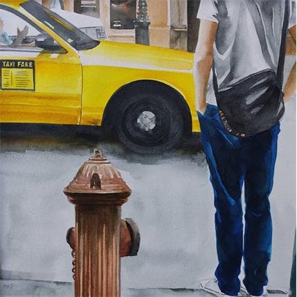 Painting N.Y by Rovira Gustems Marta | Painting Figurative Watercolor Life style