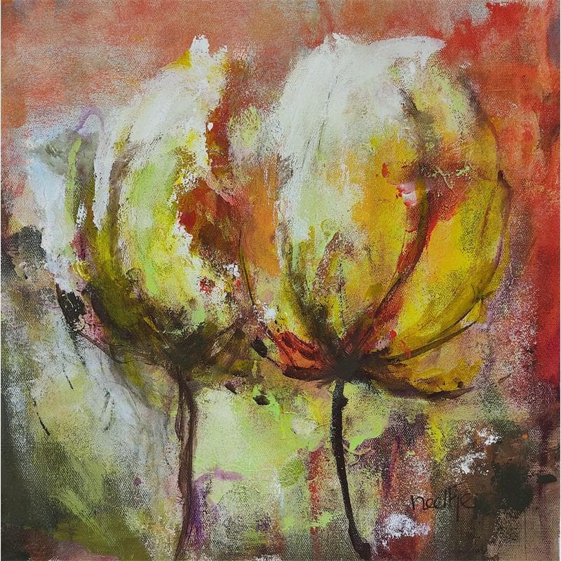 Gemälde Flowers 16 von Nelleke Smit | Gemälde Figurativ Stillleben Öl Acryl