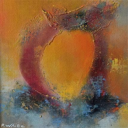 Painting Soleil bas by White Pascale | Painting Abstract Acrylic Minimalist