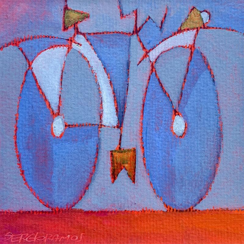 Painting Bicicleta azul by Sergio Ramos | Painting Figurative Acrylic still-life