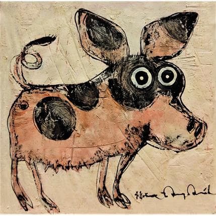 Peinture Le cochon par Maury Hervé | Tableau Figuratif animaux