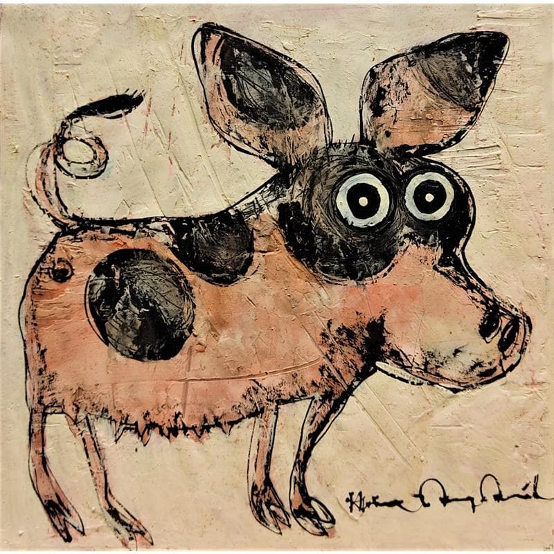 Gemälde Le cochon von Maury Hervé | Gemälde Figurativ Tiere