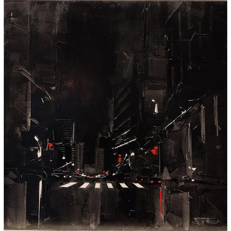 Painting Black-NYC by Castan Daniel | Painting Figurative Oil Urban