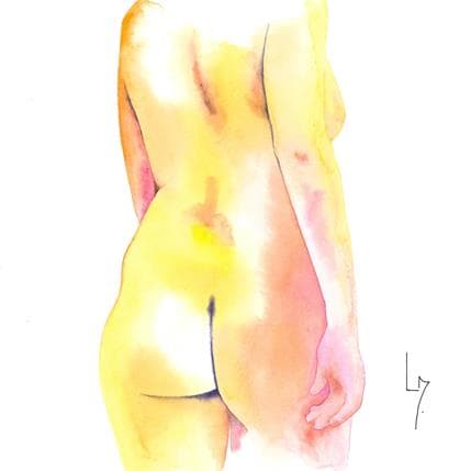 Painting NF35 by Loussouarn Michèle | Painting Figurative Watercolor Nude