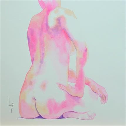 Painting NF 97 by Loussouarn Michèle | Painting Figurative Watercolor Nude