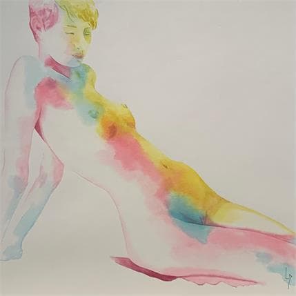Painting NF29 aquarelle by Loussouarn Michèle | Painting Figurative Watercolor Nude