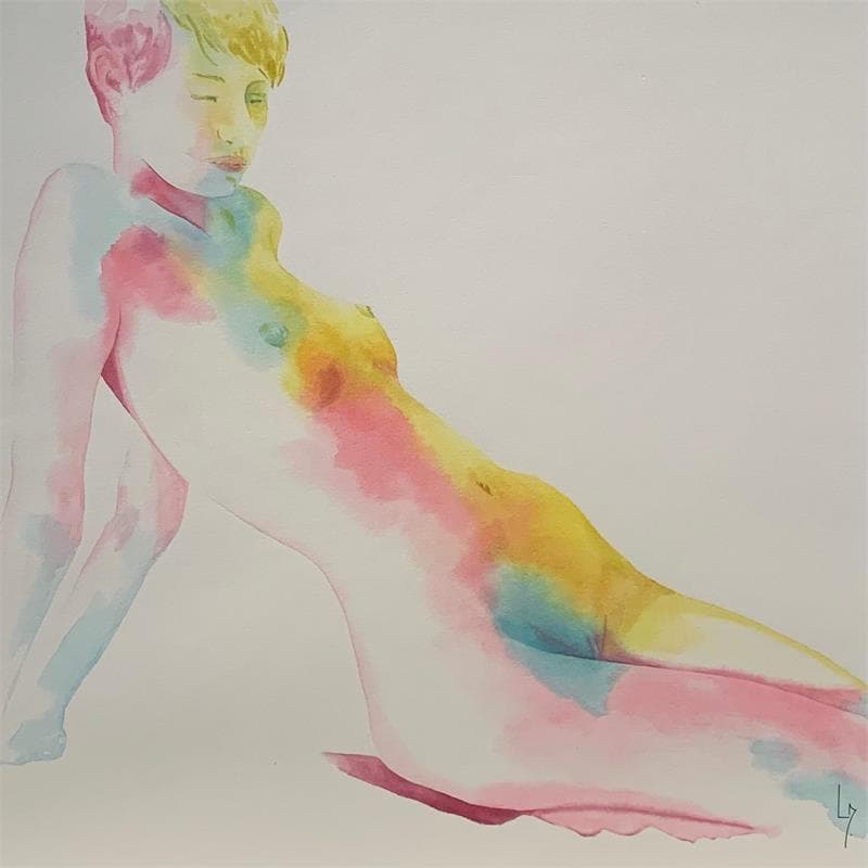 Painting NF29 aquarelle by Loussouarn Michèle | Painting Figurative Nude Watercolor