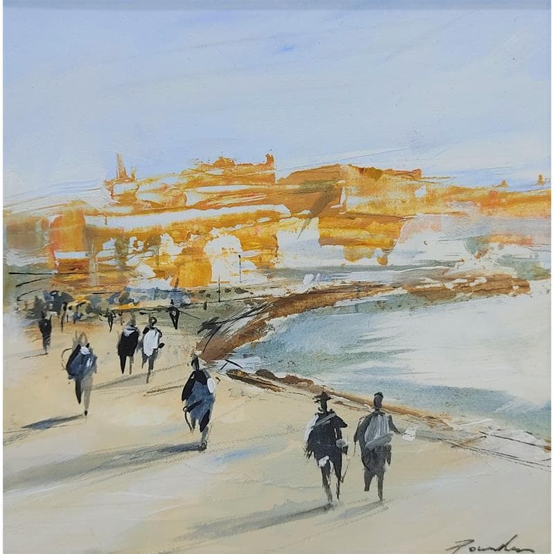 Painting Promenade by Poumelin Richard | Painting Figurative Urban Oil