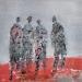 Gemälde Quatuor matière von Escolier Odile | Gemälde Figurativ Alltagsszenen Acryl