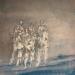 Painting Voyageurs dans le bleu du ciel by Escolier Odile | Painting Figurative Acrylic