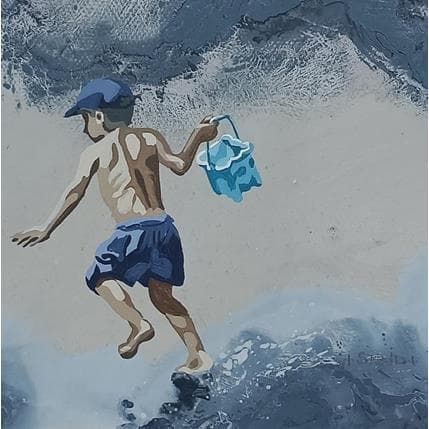 Peinture Mon château en atlantique par Sand | Tableau Figuratif Acrylique scènes de vie