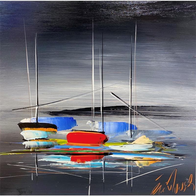 Painting Le grand insolite by Munsch Eric | Painting Abstract Marine Oil