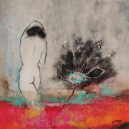 Painting Body with the flower 2 by Zani | Painting Figurative Acrylic Nude