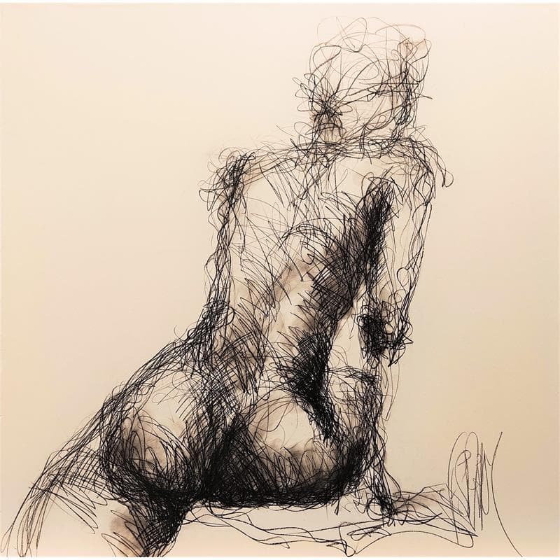 Painting Camille by Sahuc François | Painting Figurative Mixed Nude Black & White