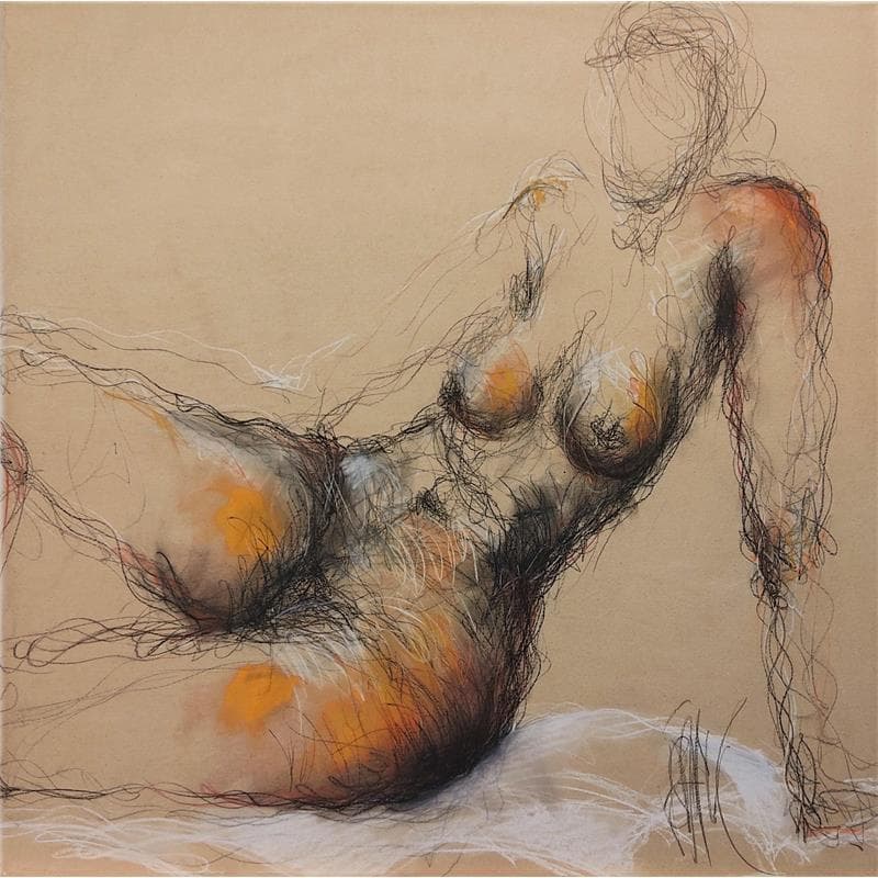 Painting Marie by Sahuc François | Painting Figurative Mixed Nude