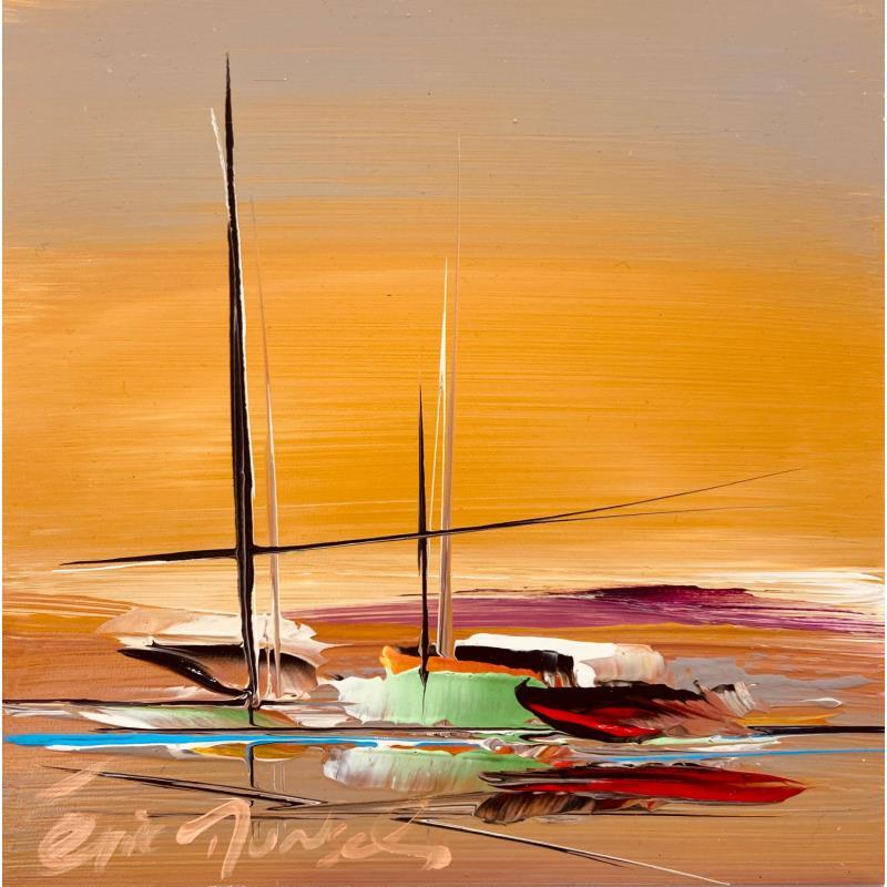 Painting Lumière du soir by Munsch Eric | Painting Abstract Marine Oil
