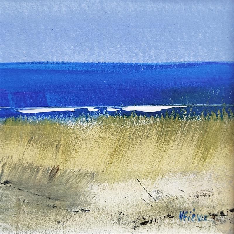 Peinture Horizon bleu par Fièvre Véronique | Tableau Figuratif Acrylique Vues marines