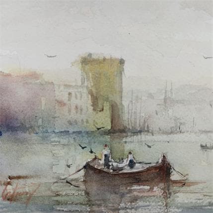 Painting Le Fort Saint Jean by Gutierrez | Painting Figurative Watercolor Life style