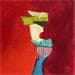 Peinture Une drôle de femme par Lau Blou | Tableau Abstrait Mixte minimaliste
