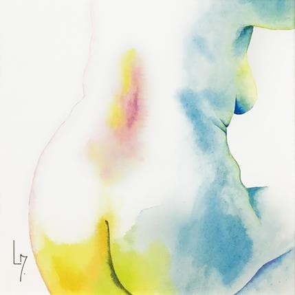 Painting NF 53 by Loussouarn Michèle | Painting Figurative Watercolor Nude