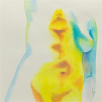 Painting NF37 aquarelle by Loussouarn Michèle | Painting Figurative Watercolor Nude