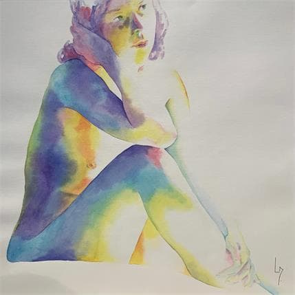 Painting NF32 aquarelle by Loussouarn Michèle | Painting Figurative Watercolor Nude