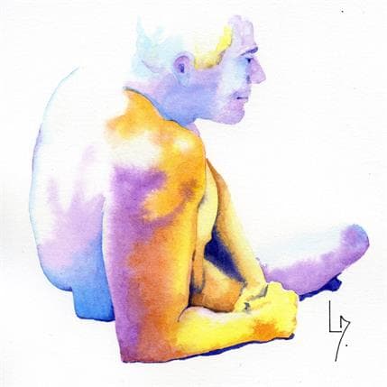 Painting NH 15 by Loussouarn Michèle | Painting Figurative Watercolor Nude