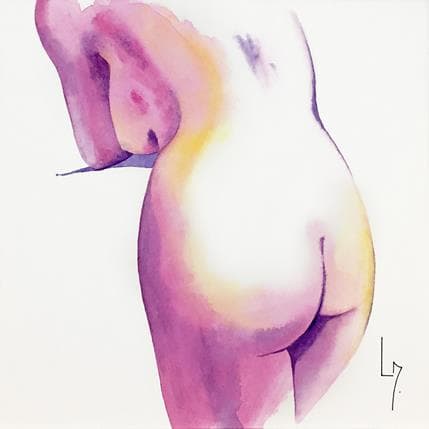 Painting NF 100 by Loussouarn Michèle | Painting Figurative Watercolor Nude